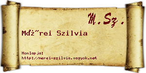 Mérei Szilvia névjegykártya